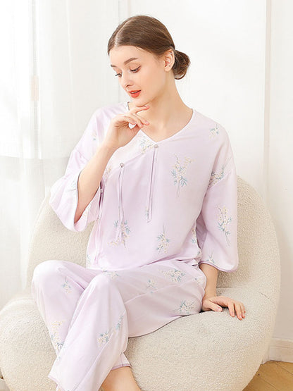 Chinese Style Print Pajamas Set