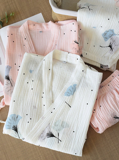 Crepe Dandelion Print Pajama Set