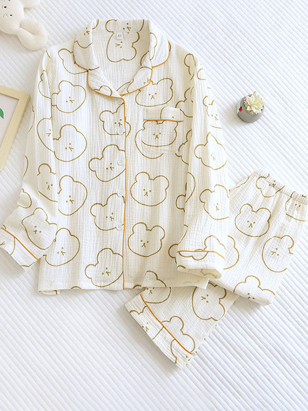 Cotton Cartoon Bear Pajama Set
