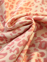 Pyjama 2 pièces en satin de soie imprimé léopard