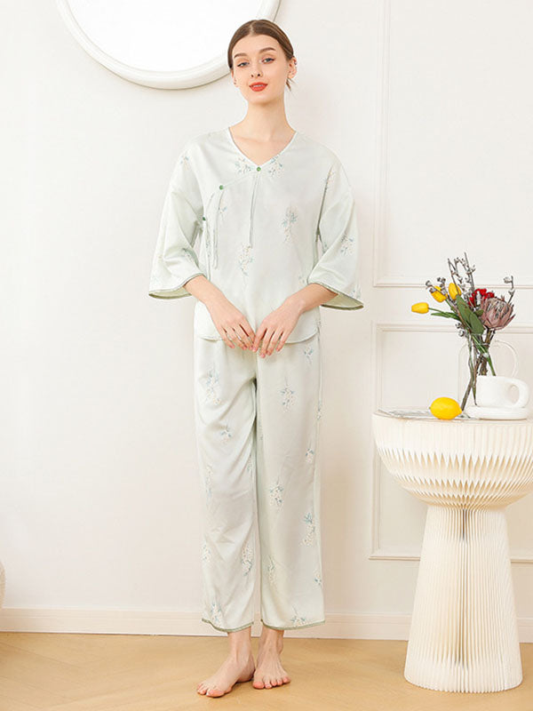 Chinese Style Print Pajamas Set