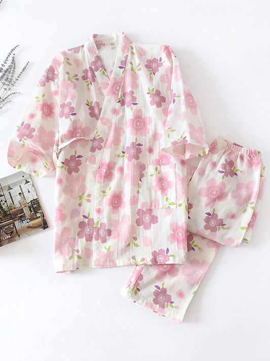 Pyjama en coton à imprimé Sakura