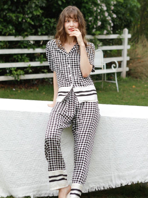 Houndstooth Print Summer Pajamas