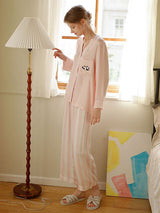 V Neck Stripe Pajamas Set