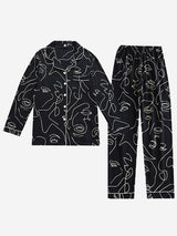 Conjunto de pijamas de pareja de pintura de impresión