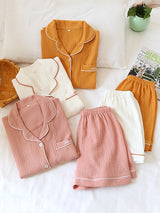 Simple Cotton Couple Pajama Set - Kafiloe