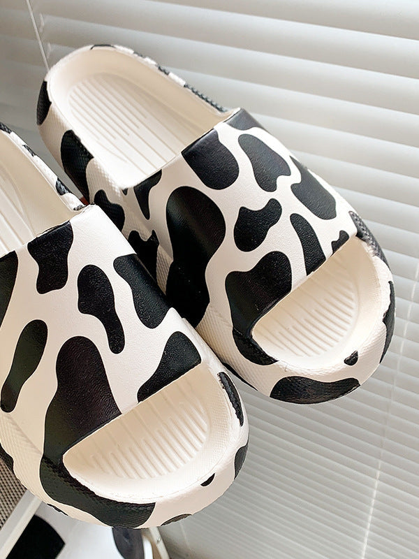 Cow Print Lounge Slippers - Kafiloe