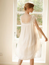 Solid Lace Stitching Lounge Nightdress