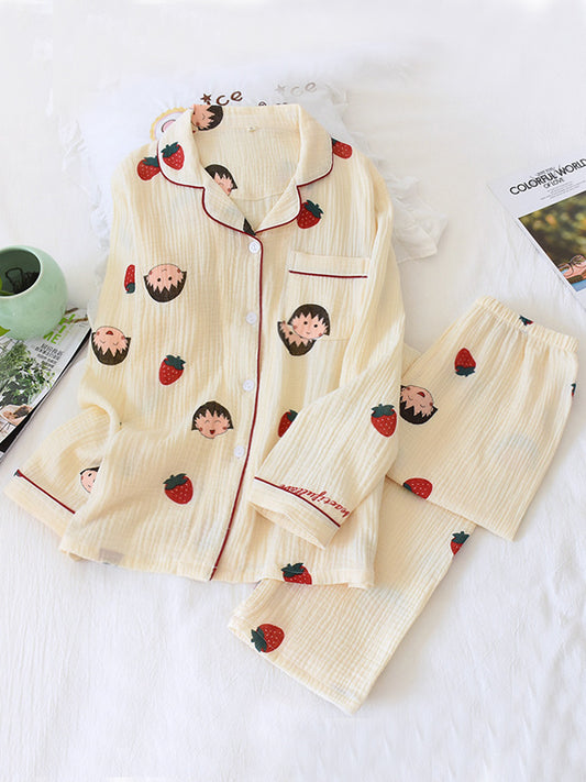 Pyjama en coton à imprimé dessin animé