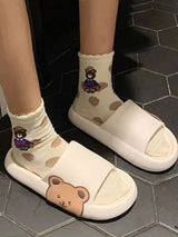 Cute Side Bear Lounge Slippers - Kafiloe