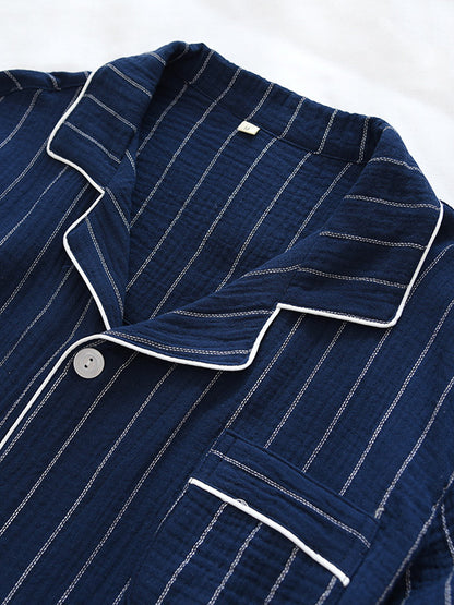 Stripe Print Couple Pajama Set