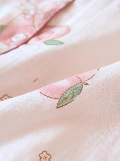 Peaches Print Cotton Pajama Set