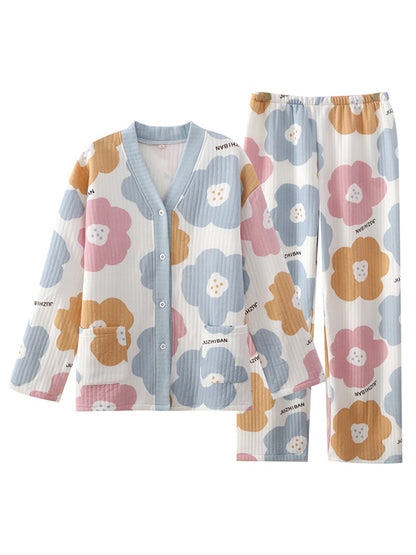 Floral Print Cotton Pajama Set