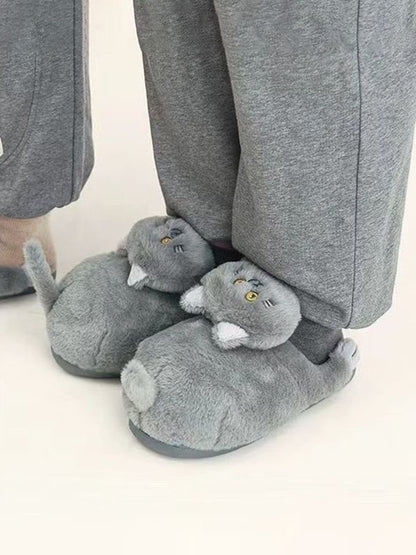 Cute Cat Warm Lounge Plush Slippers