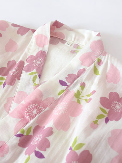 Sakura Print Cotton Pajama Set