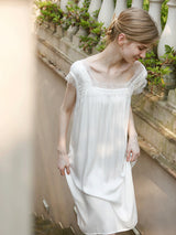 Solid Lace Stitching Lounge Nightdress