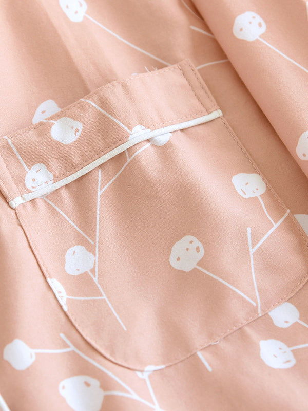 Print Cotton Couple Pajama Set - Kafiloe