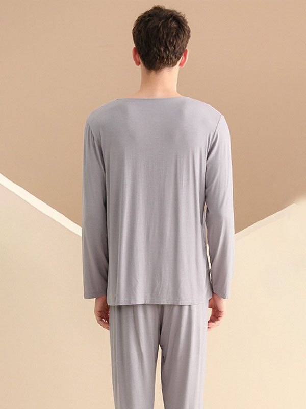 Bamboo Fiber T Shirt Mens Pajamas Set