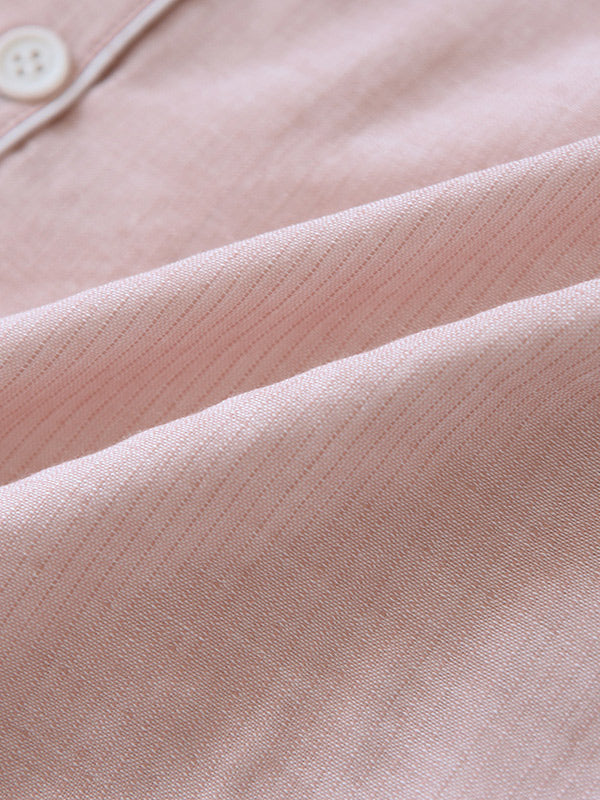 Solid Cotton Couple Pajama Set - Kafiloe