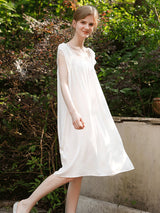 Solid Lace Stitching Lounge Nightdress