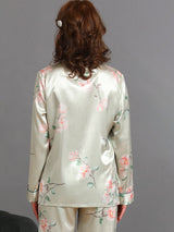 Satin Print Shirt Pajamas Set