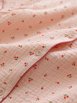 Pijama pequeño de algodón con estampado de cerezas