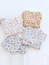 Conjunto de pijama con costuras de encaje floral