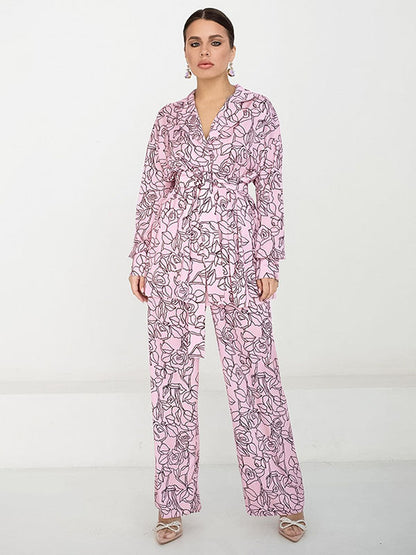 Textured-Print Feather Loose-Fitting Loungewear