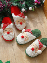Christmas Velvet Warm Plush Couples Home Cotton Slippers