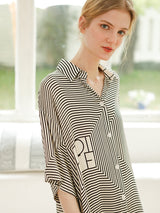 Striped Print Lounge Shirt Nightdress