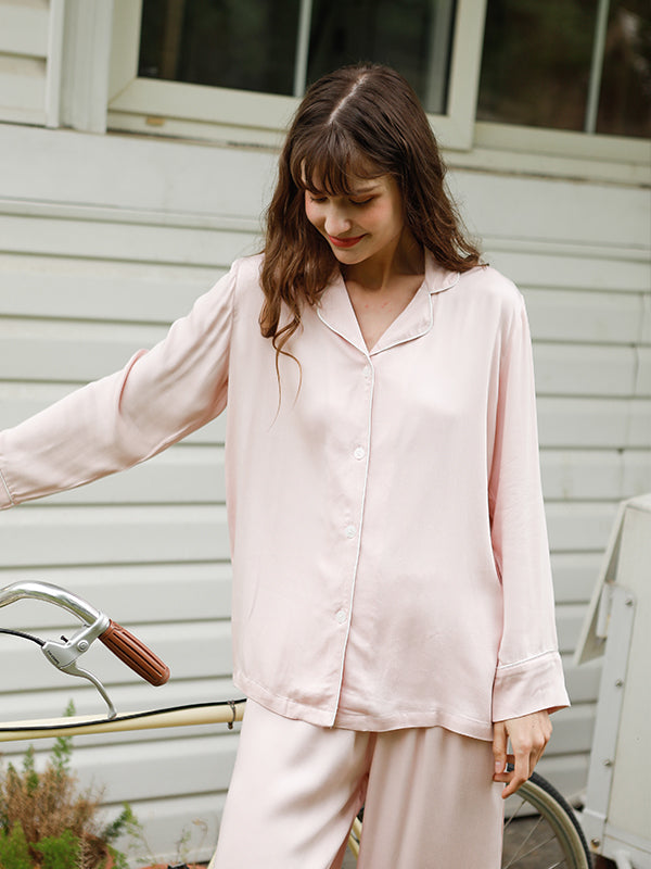 Solid Color Cotton Pajamas - Kafiloe