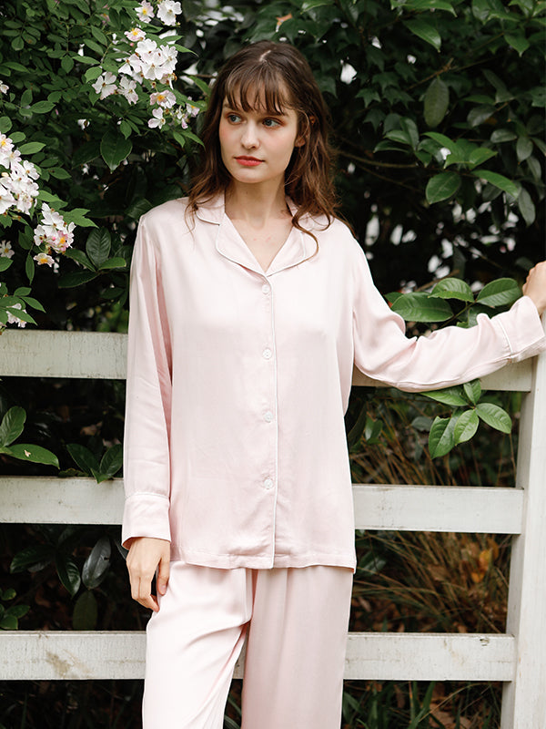 Solid Color Cotton Pajamas - Kafiloe
