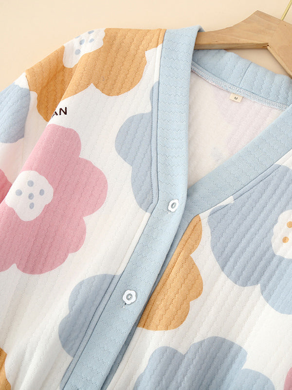 Floral Print Cotton Pajama Set