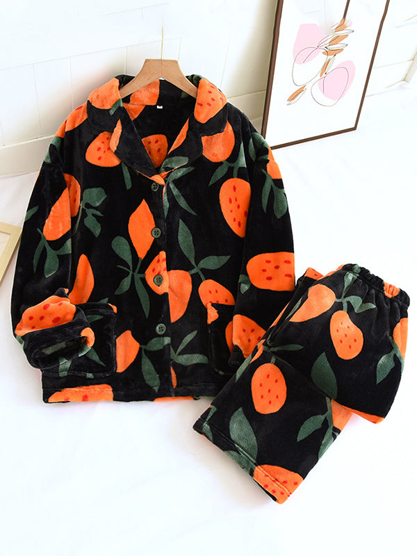Mango Print Flannel Pajama Set