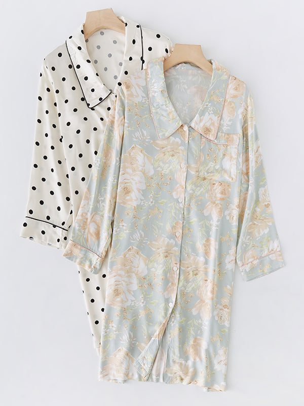 Print Cotton Lounge Shirt Nightdress