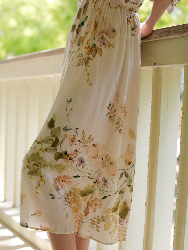 Floral Print Cotton Maxi Dress