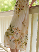Robe de détente en coton à imprimé floral