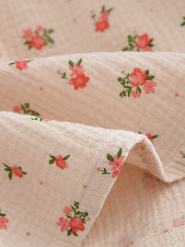 Floral Lace Stitching Pajama Set