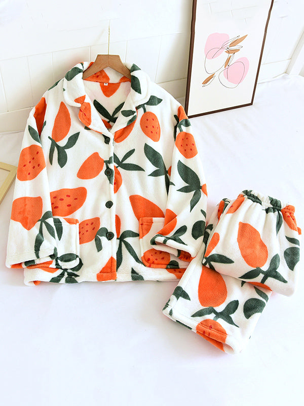 Mango Print Flannel Pajama Set