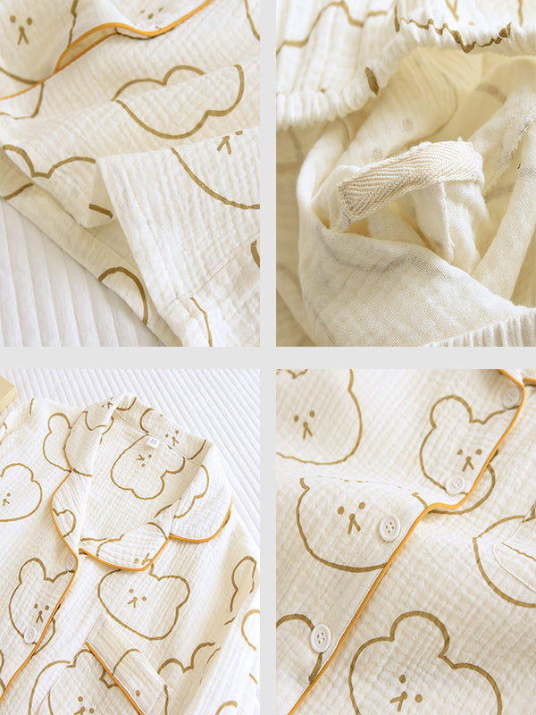 Cotton Cartoon Bear Pajama Set