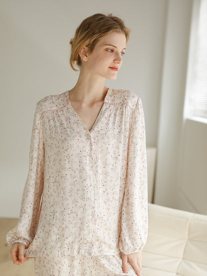 Flower Print Button Cotton Pajama - Kafiloe