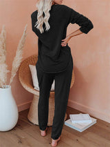 Pullover Solid Sweatsuit Lounge Set - Kafiloe