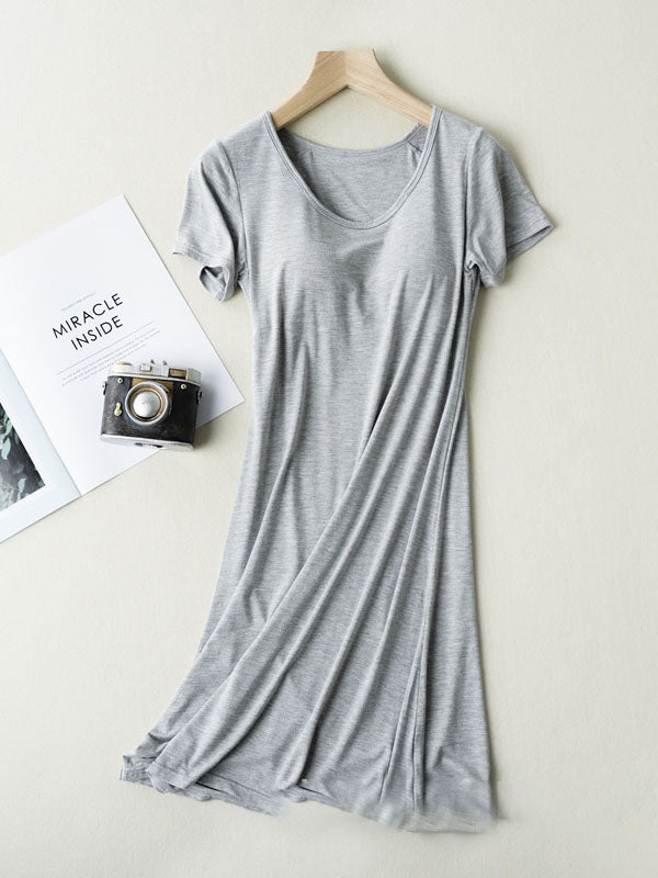Basic With Cups T Shirt Nightdress