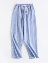 Pantalones de pareja con cordón de estrellas de algodón