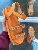 Chain Decor Flat Sandals