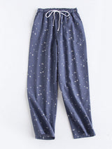 Pantalones de pareja con cordón de estrellas de algodón