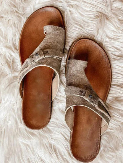 Casual Clip Toe Flat Heel Sandals