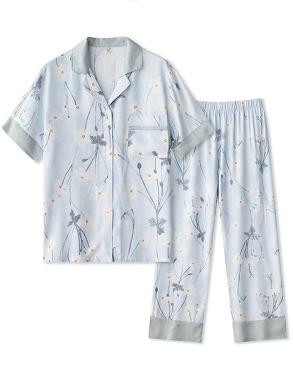 Print Summer Cotton Pajama Set