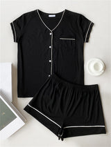 Button Up Casual Pajama Set